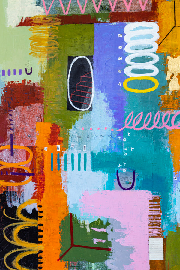 Bold Imaginations Modern Abstract Painting, Canvas Wall Art through Mixed Media | Haeyum II (72"x60")