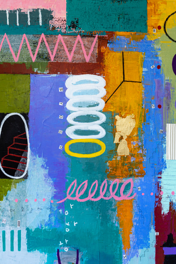 Bold Imaginations Modern Abstract Painting, Canvas Wall Art through Mixed Media | Haeyum II (72"x60")