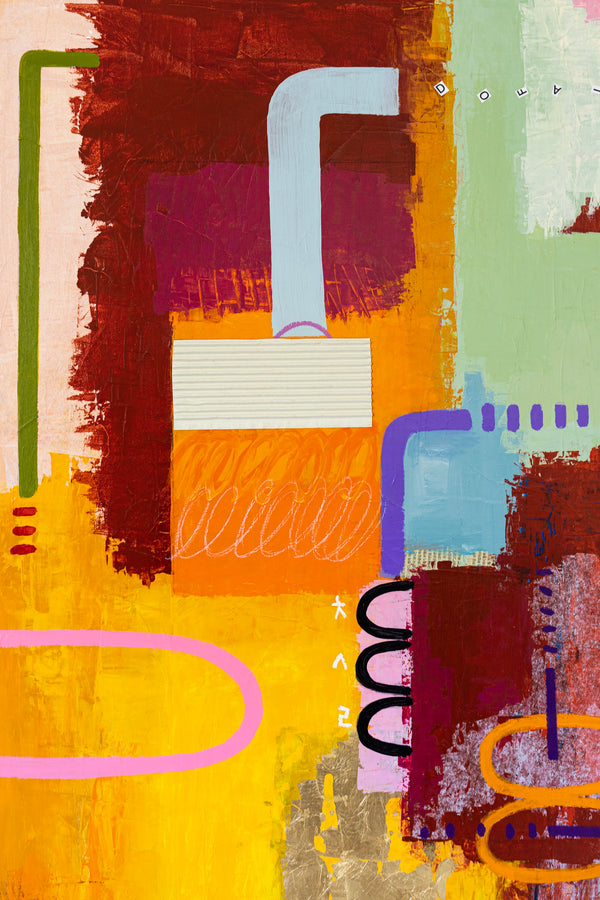 Bold Imaginations Modern Abstract Painting, Canvas Wall Art through Mixed Media | Haeyum II (72"x60")