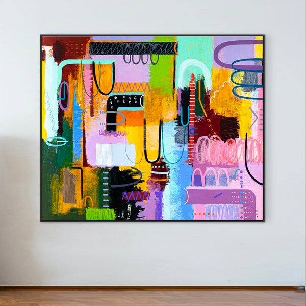 Bold Composition in Modern Abstract Painting, Unrestrained Exploration in Canvas Wall Art | Haeyum (72"x60" )