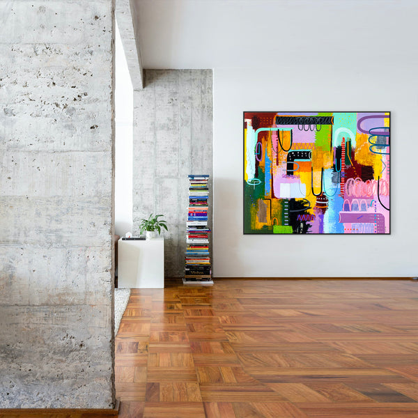 Bold Composition in Modern Abstract Painting, Unrestrained Exploration in Canvas Wall Art | Haeyum (72"x60" )