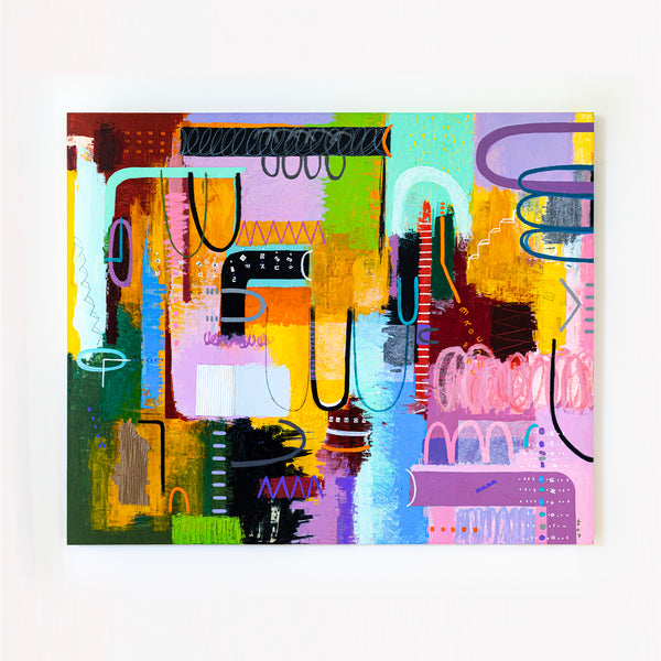 Bold Composition in Modern Abstract Painting, Unrestrained Exploration in Canvas Wall Art | Haeyum (72"x60" )