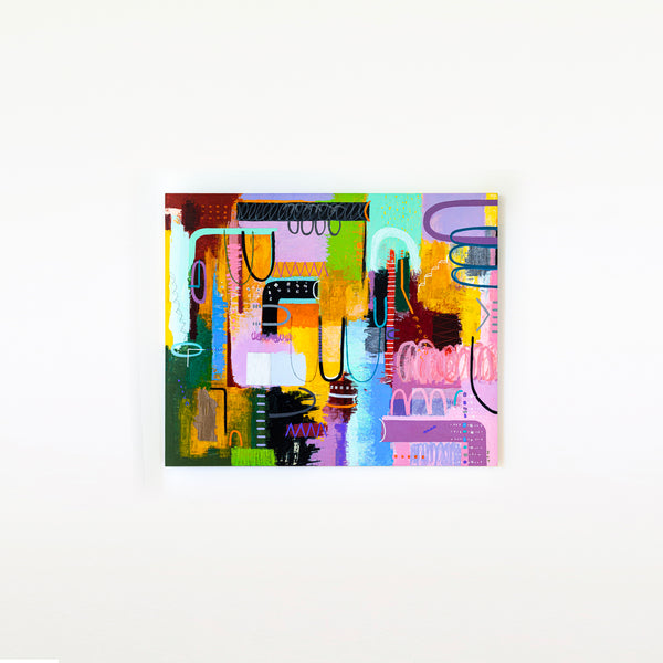 Bold Composition in Modern Abstract Painting, Unrestrained Exploration in Canvas Wall Art | Haeyum (72"x60" )