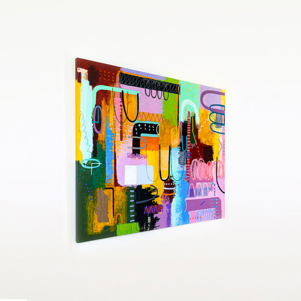 Bold Composition in Modern Abstract Painting, Unrestrained Exploration in Canvas Wall Art | Haeyum (72"x60" )