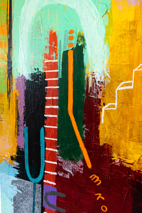 Bold Composition in Modern Abstract Painting, Unrestrained Exploration in Canvas Wall Art | Haeyum (72"x60" )