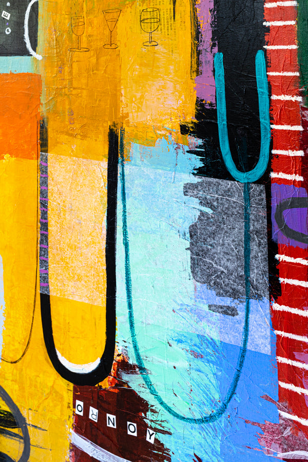 Bold Composition in Modern Abstract Painting, Unrestrained Exploration in Canvas Wall Art | Haeyum (72"x60" )