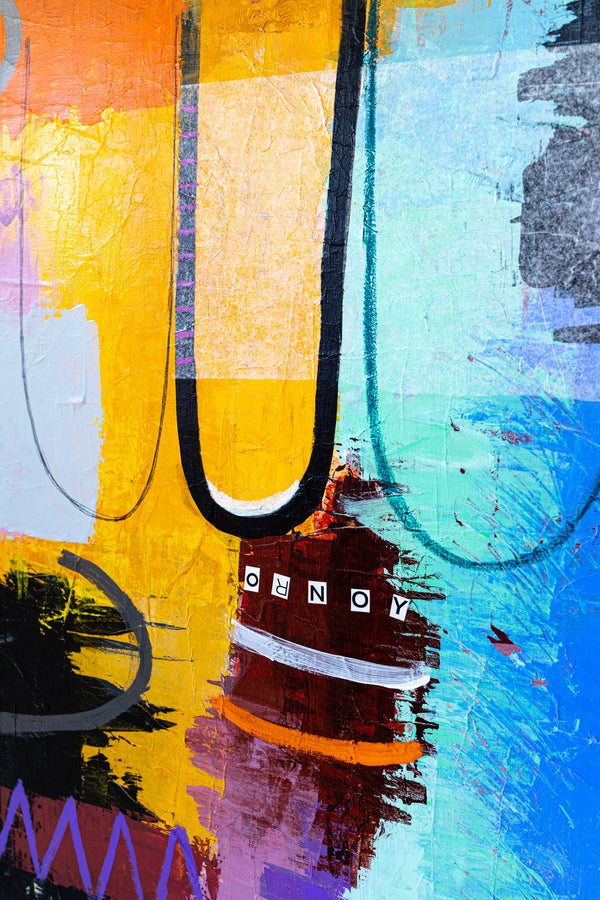 Bold Composition in Modern Abstract Painting, Unrestrained Exploration in Canvas Wall Art | Haeyum (72"x60" )