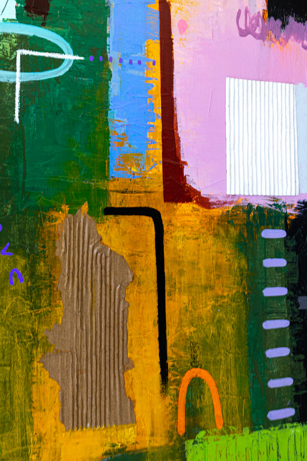 Bold Composition in Modern Abstract Painting, Unrestrained Exploration in Canvas Wall Art | Haeyum (72"x60" )