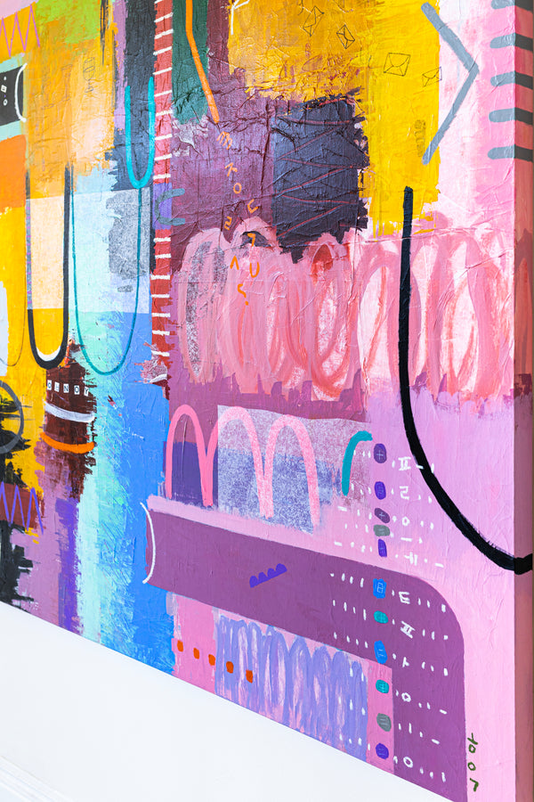 Bold Composition in Modern Abstract Painting, Unrestrained Exploration in Canvas Wall Art | Haeyum (72"x60" )