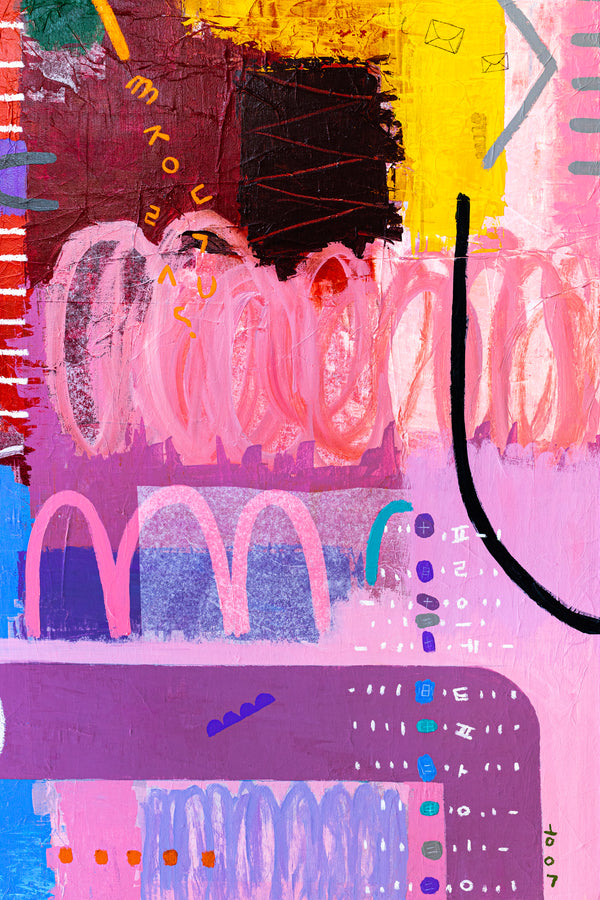 Bold Composition in Modern Abstract Painting, Unrestrained Exploration in Canvas Wall Art | Haeyum (72"x60" )