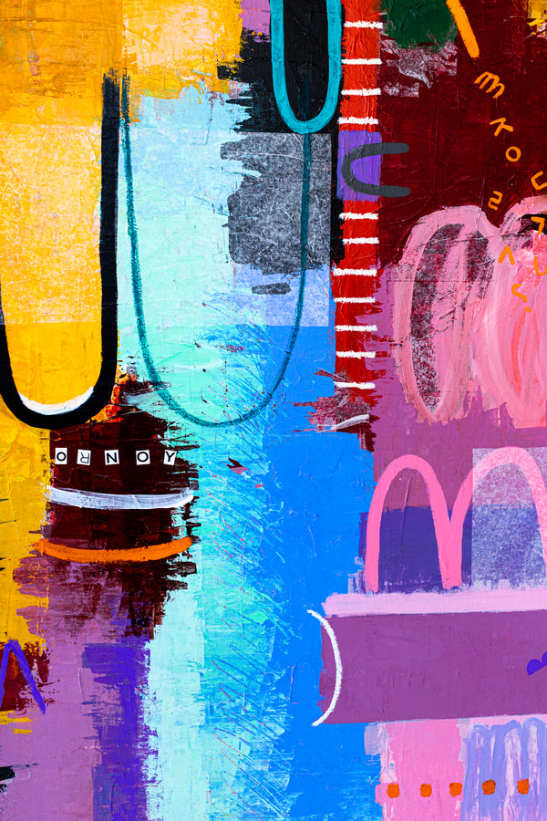 Bold Composition in Modern Abstract Painting, Unrestrained Exploration in Canvas Wall Art | Haeyum (72"x60" )