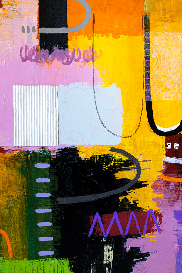 Bold Composition in Modern Abstract Painting, Unrestrained Exploration in Canvas Wall Art | Haeyum (72"x60" )