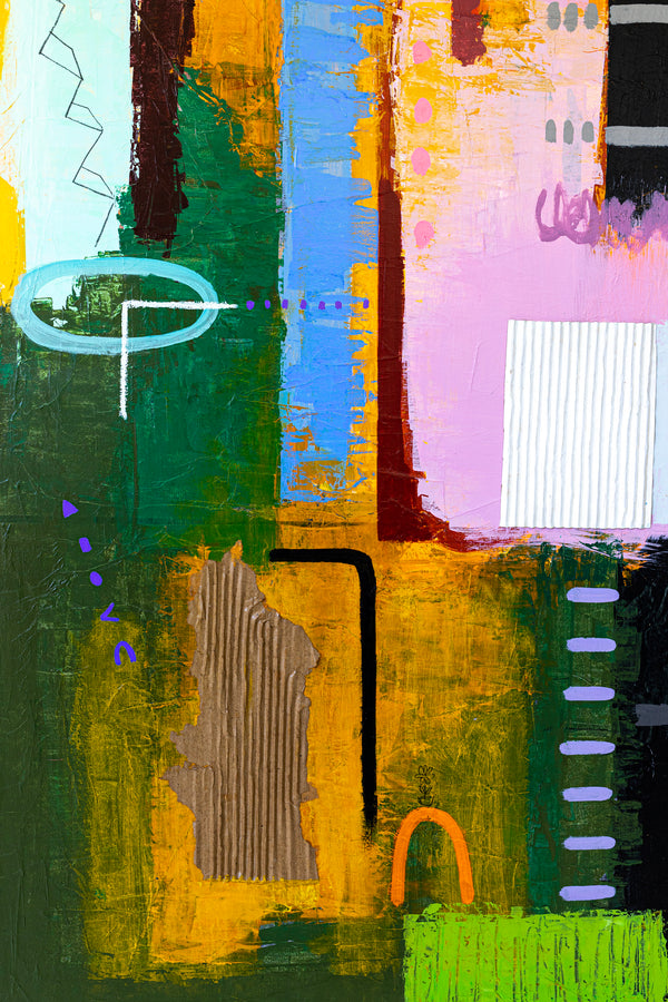 Bold Composition in Modern Abstract Painting, Unrestrained Exploration in Canvas Wall Art | Haeyum (72"x60" )