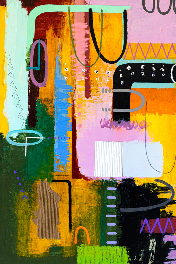 Bold Composition in Modern Abstract Painting, Unrestrained Exploration in Canvas Wall Art | Haeyum (72"x60" )