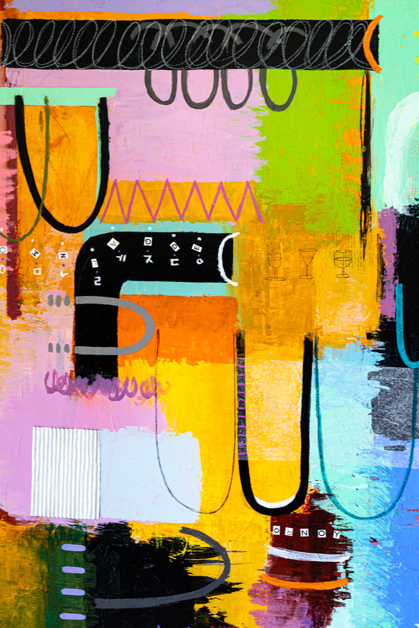 Bold Composition in Modern Abstract Painting, Unrestrained Exploration in Canvas Wall Art | Haeyum (72"x60" )