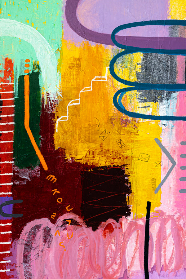 Bold Composition in Modern Abstract Painting, Unrestrained Exploration in Canvas Wall Art | Haeyum (72"x60" )