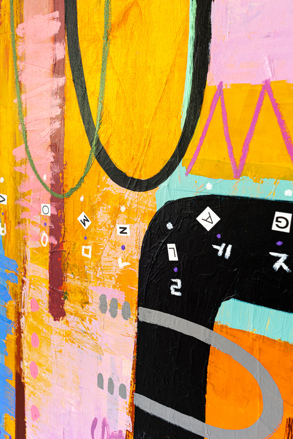 Bold Composition in Modern Abstract Painting, Unrestrained Exploration in Canvas Wall Art | Haeyum (72"x60" )