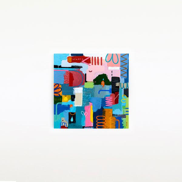 Original Bright and Airy Abstract Painting Modern Contemporary Art for Living Rooms and Offices | Hallo Schatz (40"x40")