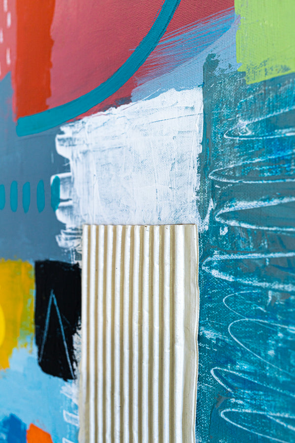 Original Bright and Airy Abstract Painting Modern Contemporary Art for Living Rooms and Offices | Hallo Schatz (40"x40")