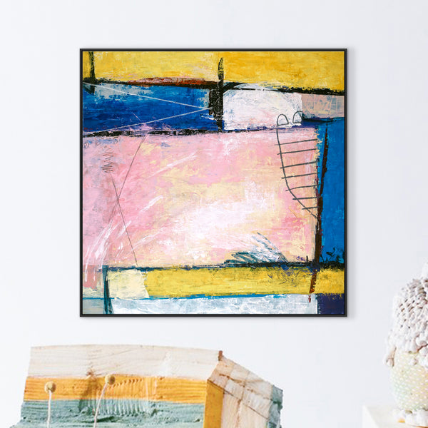 Beacon of Positivity in Original Modern Abstract Acrylic Painting, Large Canvas Wall Art | Hope (Square Ver.)