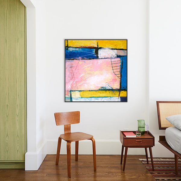 Beacon of Positivity in Original Modern Abstract Acrylic Painting, Large Canvas Wall Art | Hope (Square Ver.)