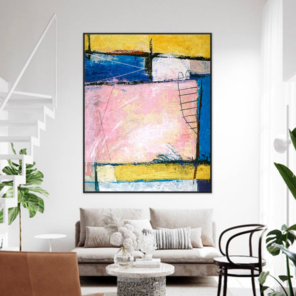 Original Modern Abstract Acrylic Painting, Large Canvas Wall Art, Offering a Vibrant Journey through Time | Hope