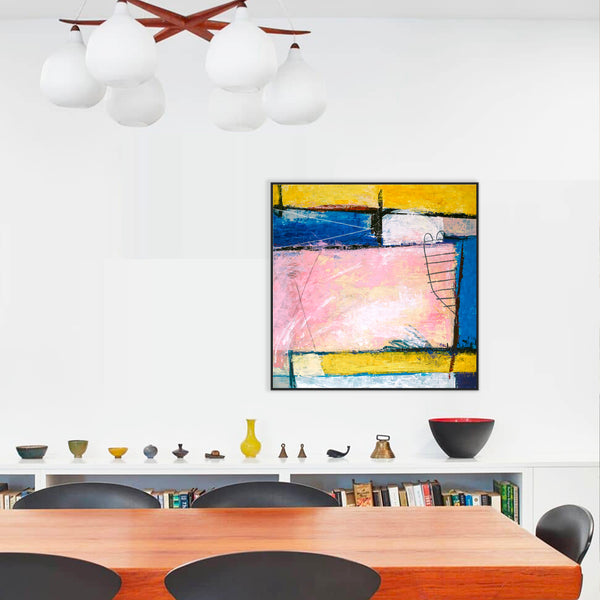 Beacon of Positivity in Original Modern Abstract Acrylic Painting, Large Canvas Wall Art | Hope (Square Ver.)