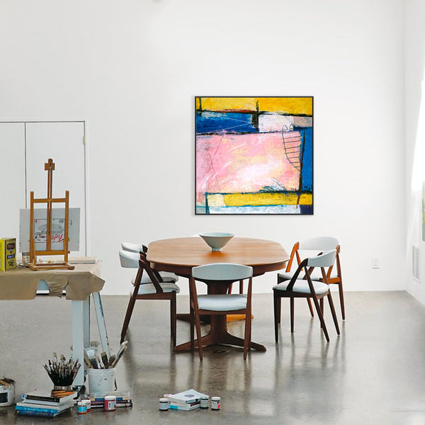 Beacon of Positivity in Original Modern Abstract Acrylic Painting, Large Canvas Wall Art | Hope (Square Ver.)