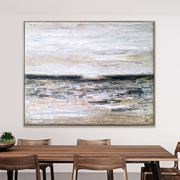 Impressionism & Abstract Expressionist Modern Abstract Original Acrylic Painting, Large Canvas Wall Art | Horizon