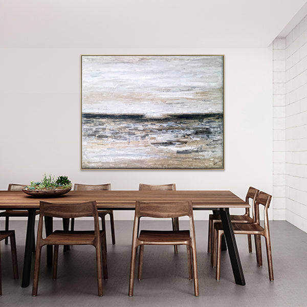 Impressionism & Abstract Expressionist Modern Abstract Original Acrylic Painting, Large Canvas Wall Art | Horizon