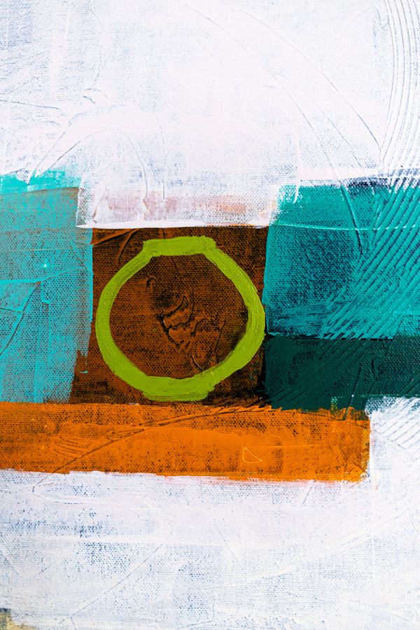 Original Large Abstract Painting in Acrylic, Modern Canvas Wall Art with a Cheerful Green Emphasis | Hugh