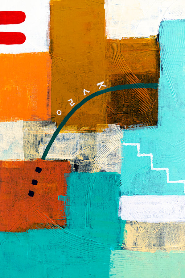 Original Large Abstract Painting in Acrylic, Modern Canvas Wall Art with a Cheerful Green Emphasis | Hugh