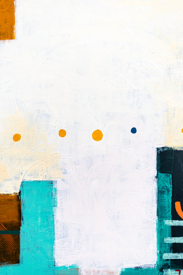 Original Large Abstract Painting in Acrylic, Modern Canvas Wall Art with a Cheerful Green Emphasis | Hugh