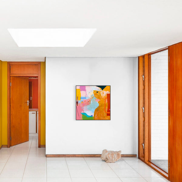 Abstract Painting of Melodic Exploration of Emotions, Original Modern Canvas Wall Art | Humming (36"x36")