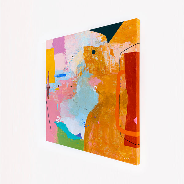 Abstract Painting of Melodic Exploration of Emotions, Original Modern Canvas Wall Art | Humming (36"x36")