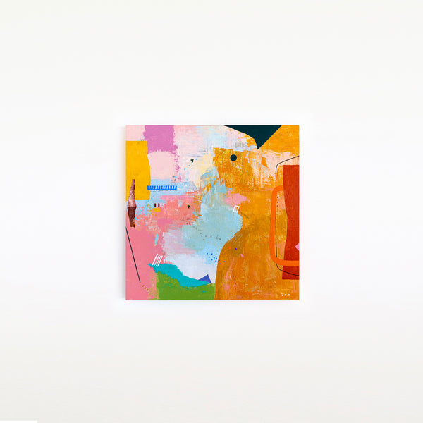 Abstract Painting of Melodic Exploration of Emotions, Original Modern Canvas Wall Art | Humming (36"x36")