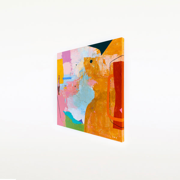 Abstract Painting of Melodic Exploration of Emotions, Original Modern Canvas Wall Art | Humming (36"x36")