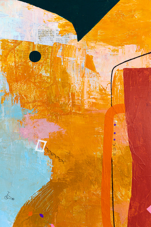 Abstract Painting of Melodic Exploration of Emotions, Original Modern Canvas Wall Art | Humming (36"x36")