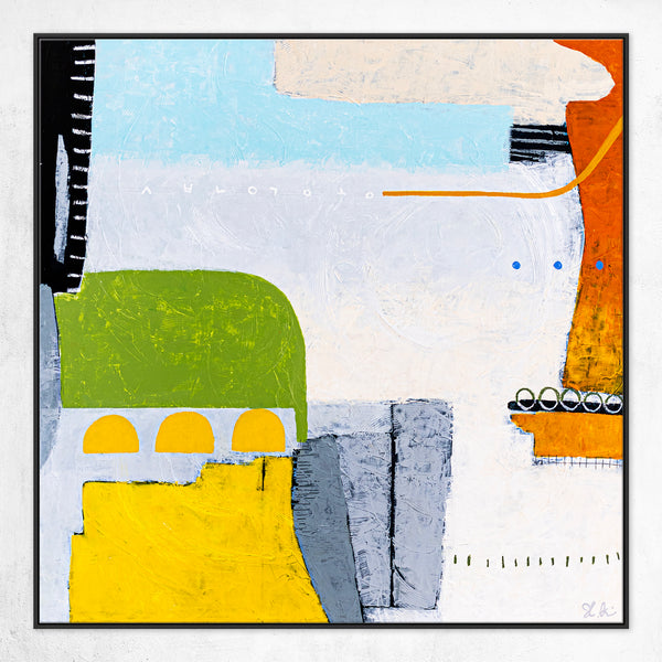 Bright and Cheerful Original Abstract Colorful Painting in Acrylic, Playful Large Modern Canvas Wall Art | Ifle