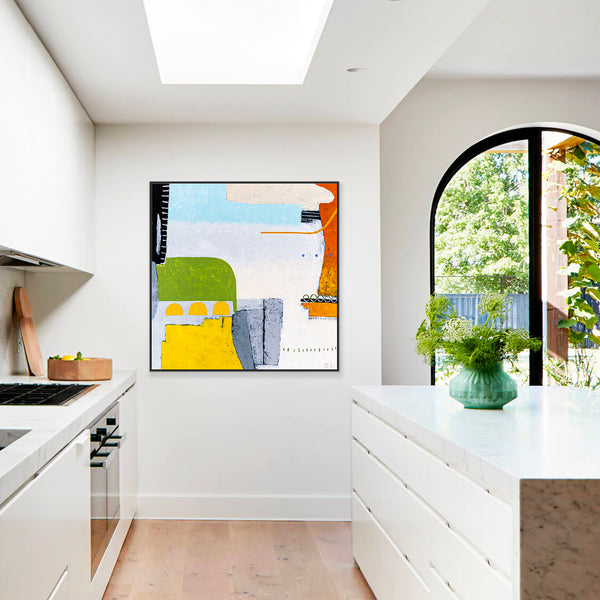 Bright and Cheerful Original Abstract Colorful Painting in Acrylic, Playful Large Modern Canvas Wall Art | Ifle