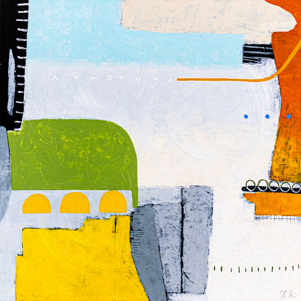 Bright and Cheerful Original Abstract Colorful Painting in Acrylic, Playful Large Modern Canvas Wall Art | Ifle