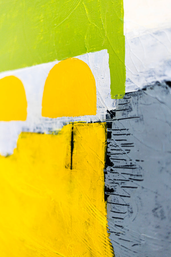 Bright and Cheerful Original Abstract Colorful Painting in Acrylic, Playful Large Modern Canvas Wall Art | Ifle