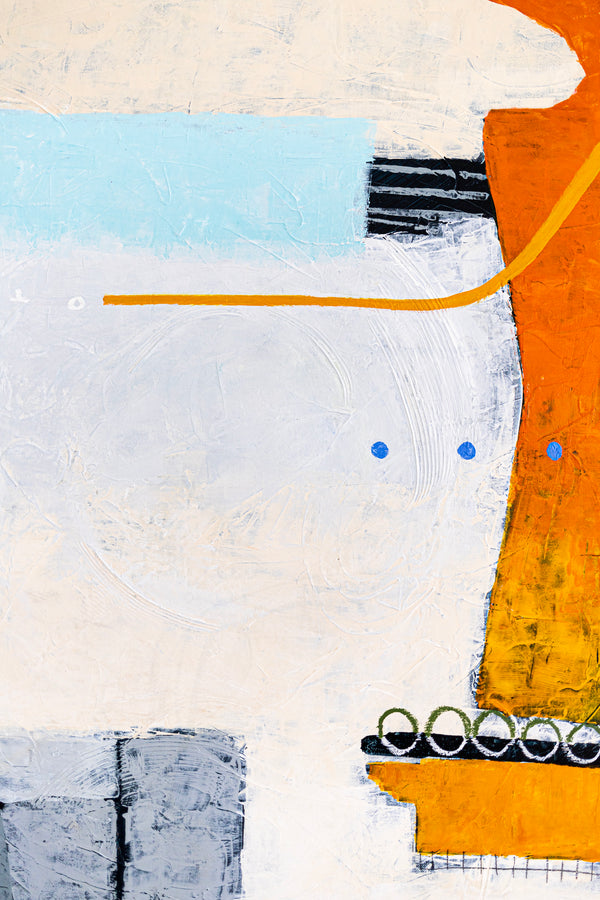 Bright and Cheerful Original Abstract Colorful Painting in Acrylic, Playful Large Modern Canvas Wall Art | Ifle