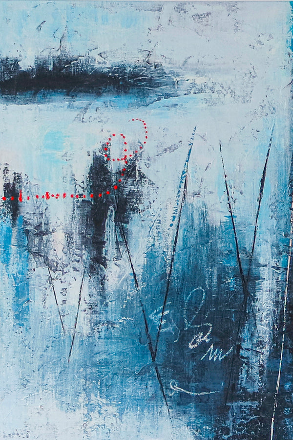 Contemporary Modern Abstract Original Canvas Painting, Blue Expressionism Wall Art | If you go to the blue mountain