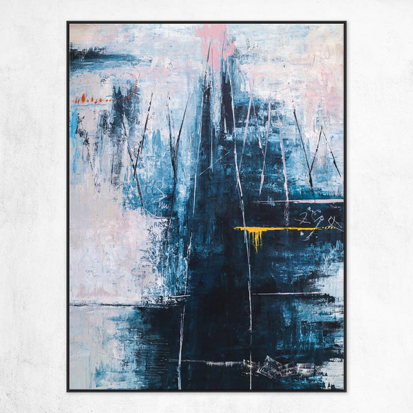 Original Abstract Acrylic Painting, Large Modern Canvas Wall Art of Mountain Serenity | If you go to the mountain