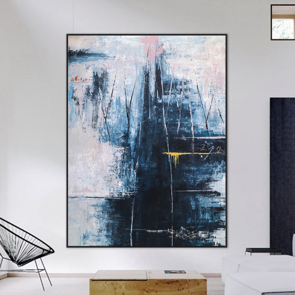 Original Abstract Acrylic Painting, Large Modern Canvas Wall Art of Mountain Serenity | If you go to the mountain