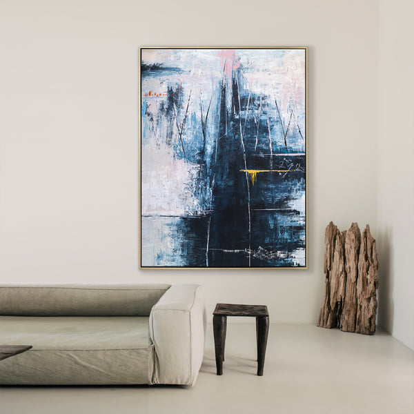 Original Abstract Acrylic Painting, Large Modern Canvas Wall Art of Mountain Serenity | If you go to the mountain