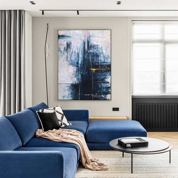 Original Abstract Acrylic Painting, Large Modern Canvas Wall Art of Mountain Serenity | If you go to the mountain