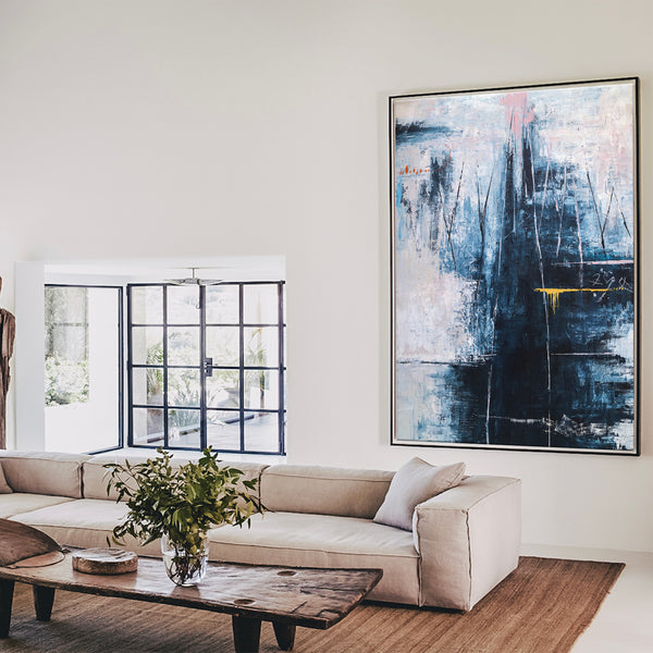 Original Abstract Acrylic Painting, Large Modern Canvas Wall Art of Mountain Serenity | If you go to the mountain