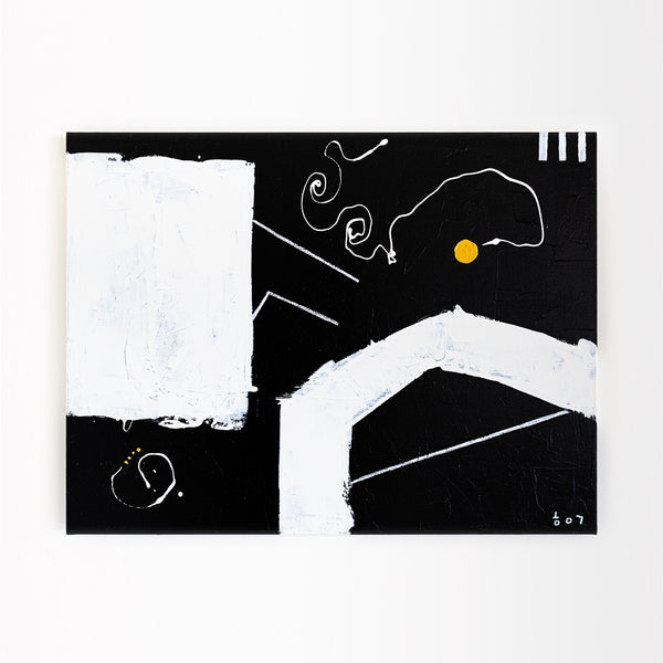 Bold Expression of Absence in Black and White Original Abstract Painting, Modern Canvas Wall Art | In absentia (40"x30")